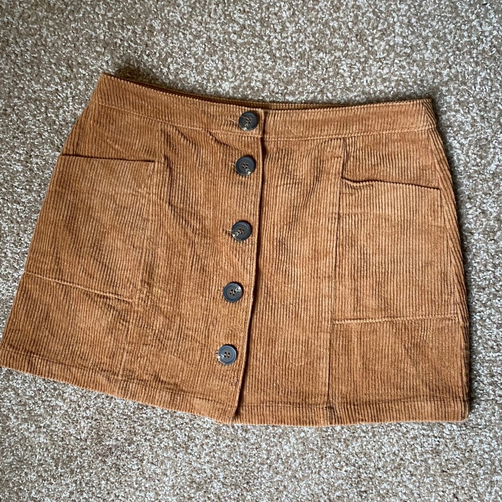 Rusty Orange Ribbed Skirt